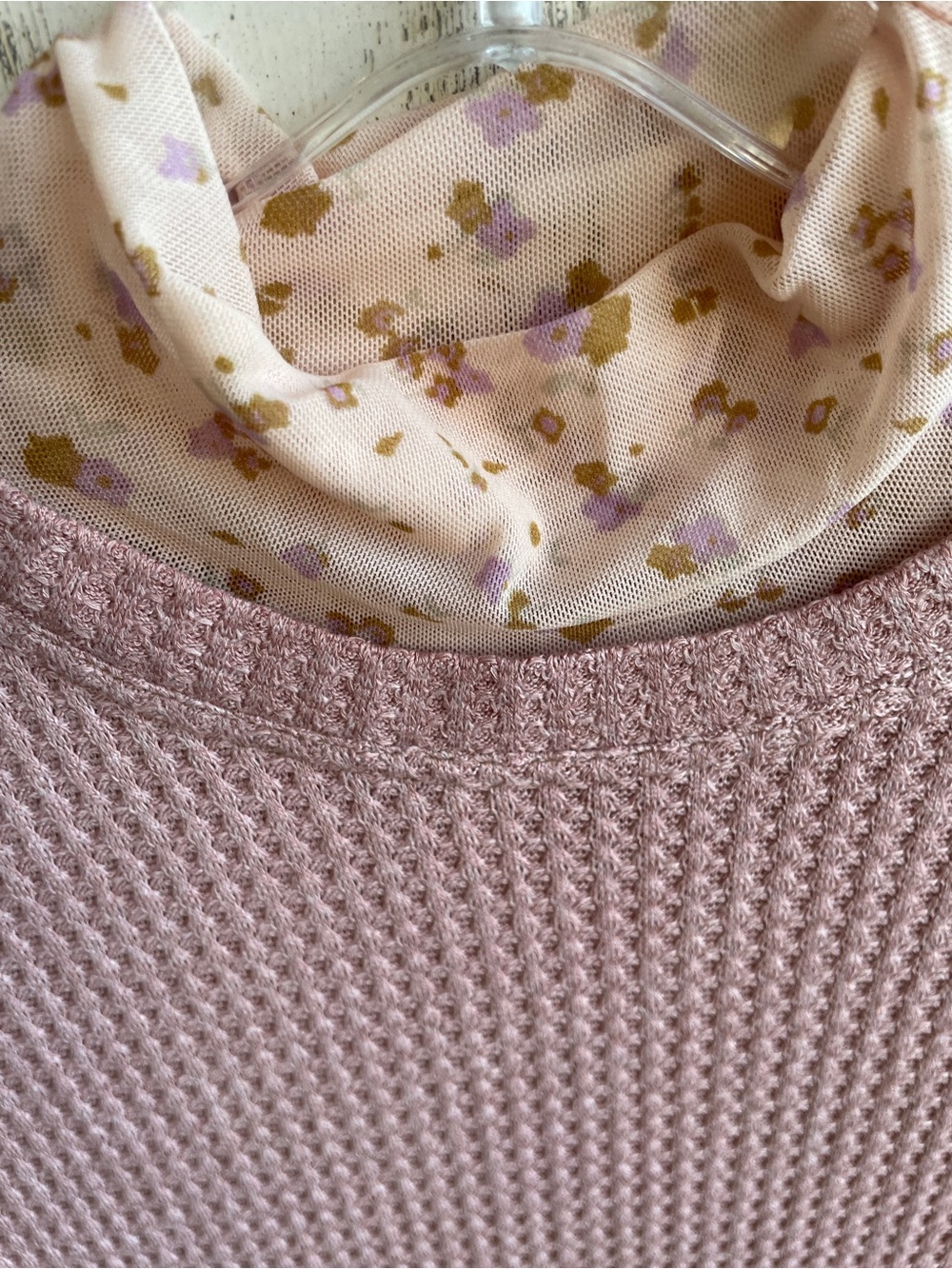 Free People Opposite Attraction Mini Dress Tunic Dusty Mauve Floral Ruffle SZ S - Picture 8 of 15